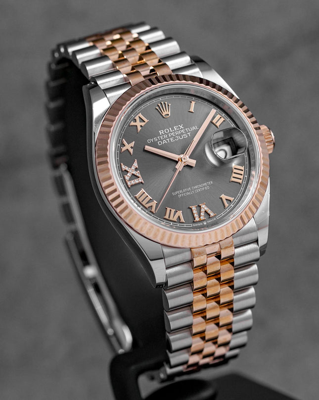 Harga Rolex 36 Twotone Rosegold Rhodium Roman Indonesia