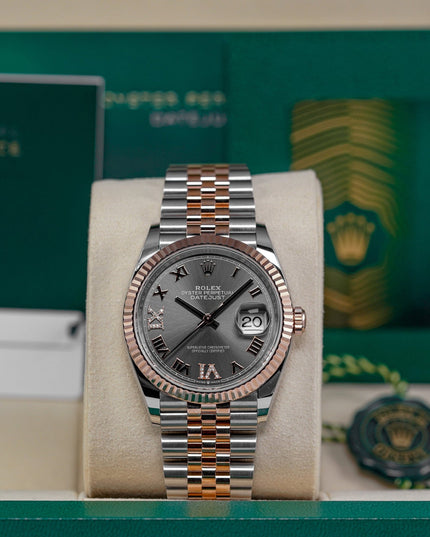 Harga Rolex 36 Twotone Rosegold Rhodium Roman Indonesia