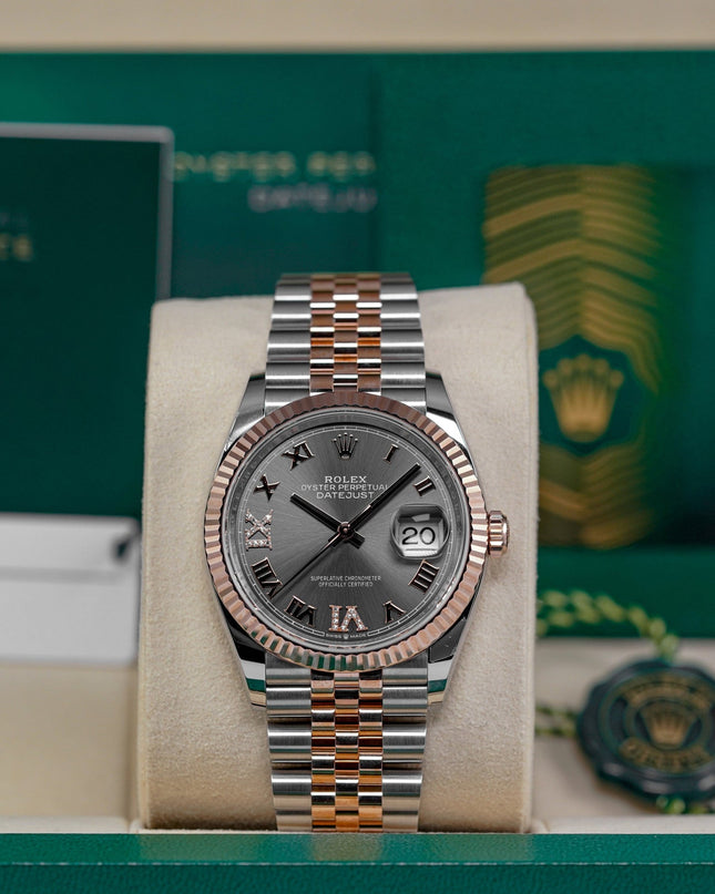 Harga Rolex 36 Twotone Rosegold Rhodium Roman Indonesia