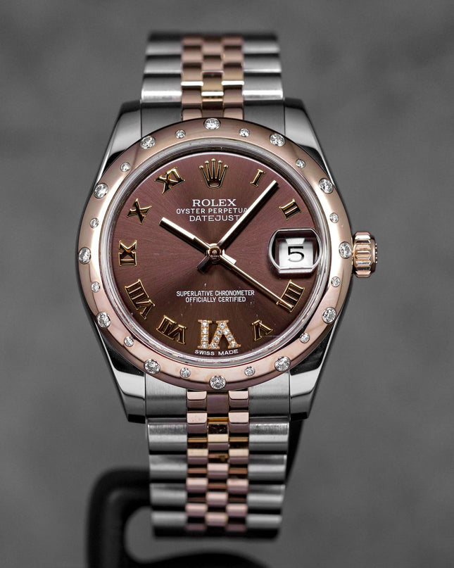 Harga Rolex Datejust 31 Twotone Rosegold Choco Roman Indonesia