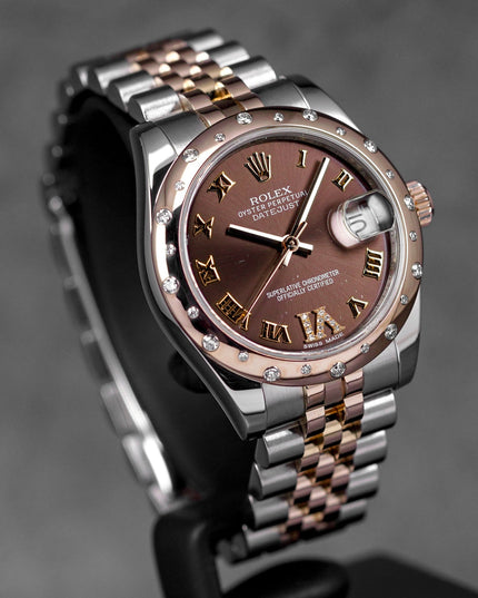 Harga Rolex Datejust 31 Twotone Rosegold Choco Roman Indonesia