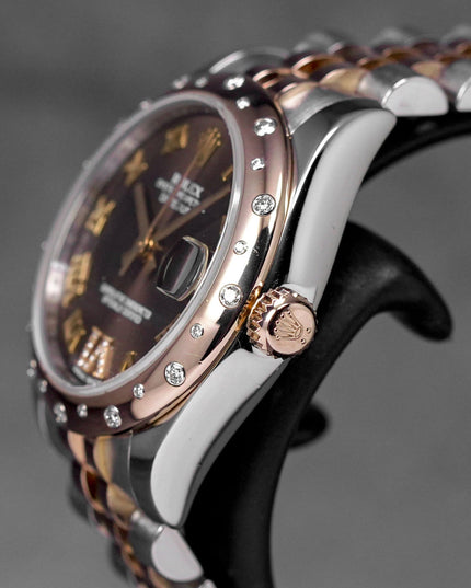 Harga Rolex Datejust 31 Twotone Rosegold Choco Roman Indonesia