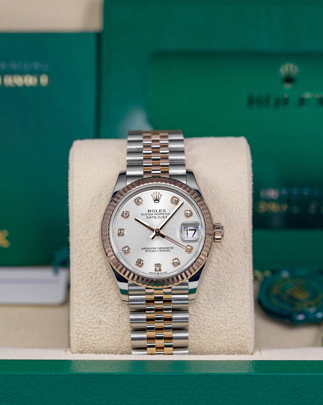 Harga Rolex Datejust 31 Twotone Rosegold Silver Diamond Indonesia