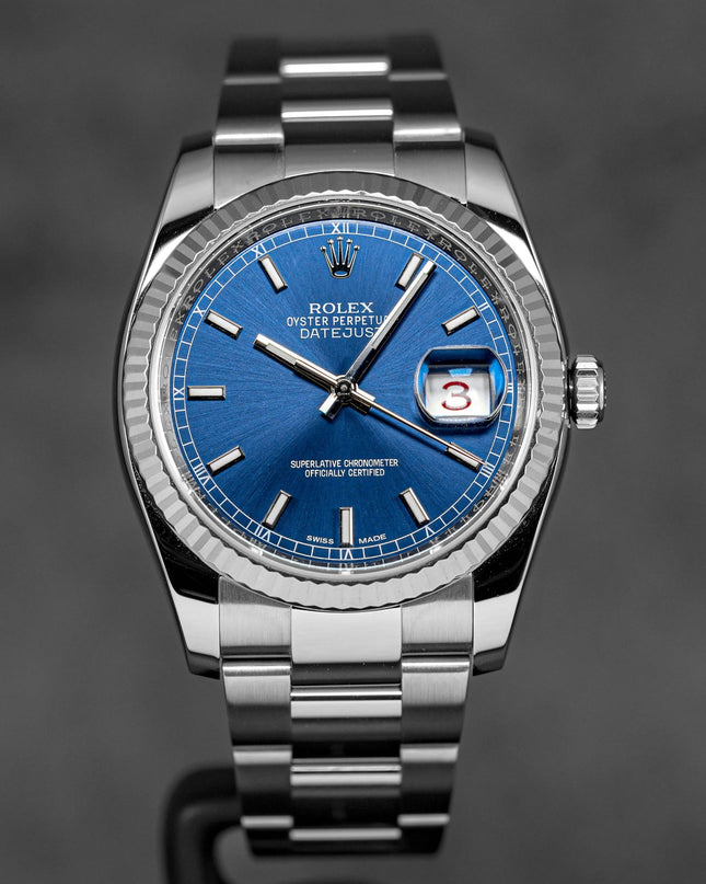 DATEJUST 36MM ROULETTE DATE WHEEL BLUE DIAL (2017)
