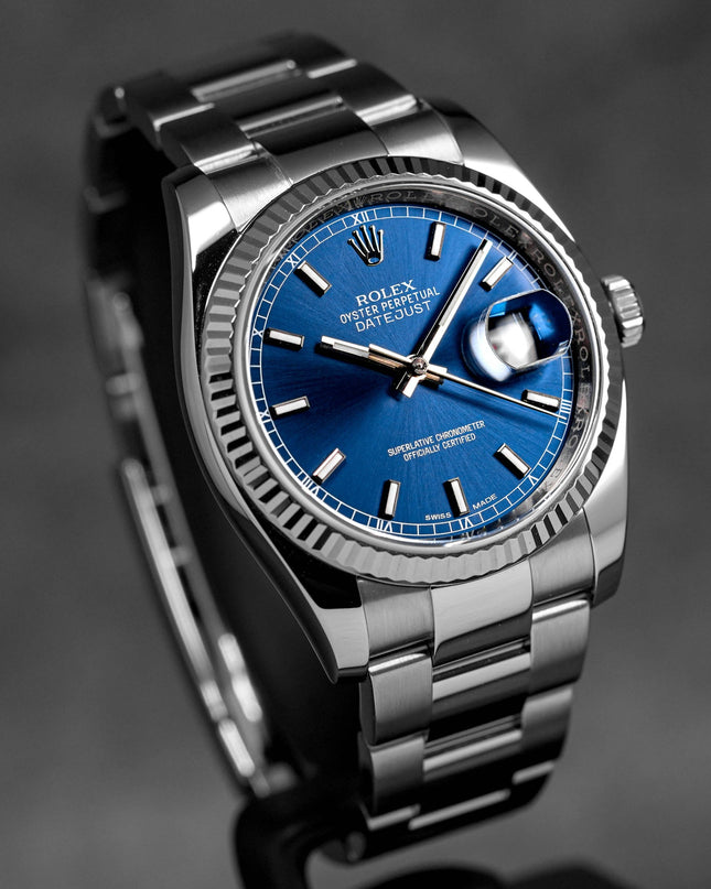 DATEJUST 36MM ROULETTE DATE WHEEL BLUE DIAL (2017)