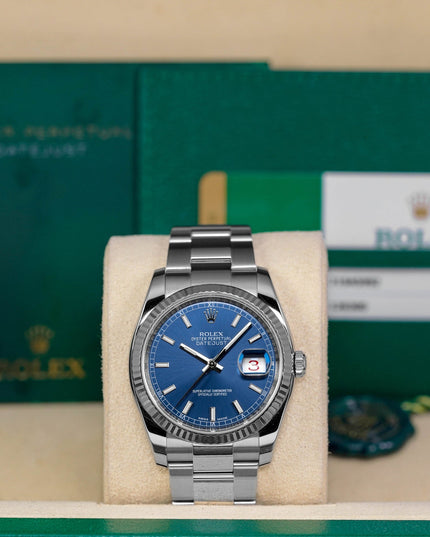DATEJUST 36MM ROULETTE DATE WHEEL BLUE DIAL (2017)