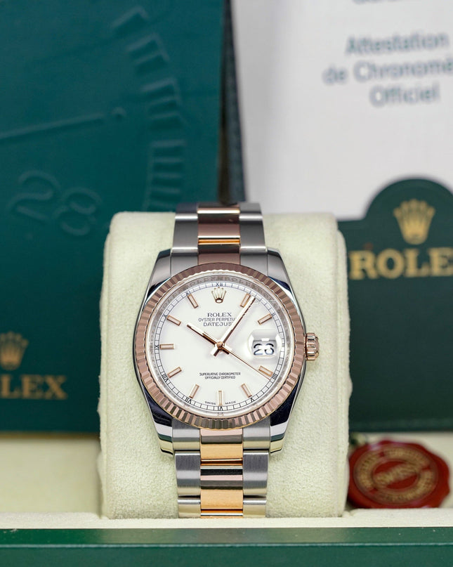 Harga Rolex Datejust 36 Twotone Rosegold White Indonesia