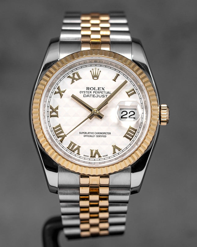 Harga Rolex Datejust 36mm Ivory Pyramid Roman