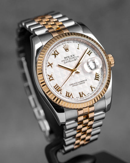 Harga Rolex Datejust 36mm Ivory Pyramid Roman