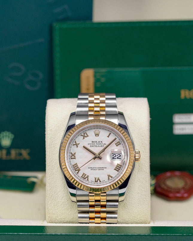 Harga Rolex Datejust 36mm Ivory Pyramid Roman