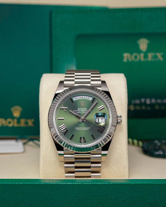Harga Rolex Daydate 40 Whitegold Olive Green Indonesia