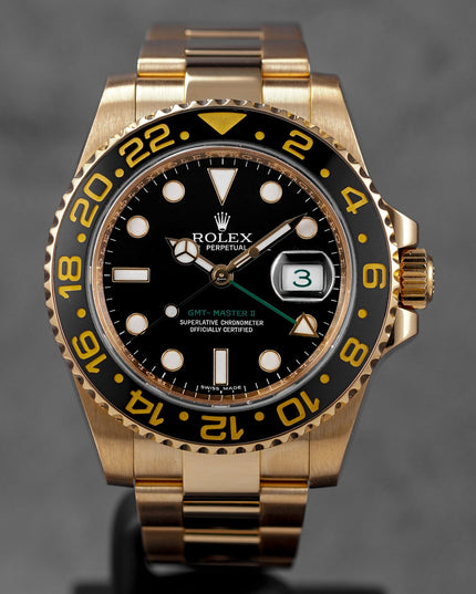 Harga Rolex GMT Master II Yellowgold Black