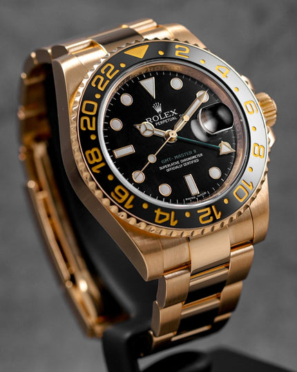 Harga Rolex GMT Master II Yellowgold Black