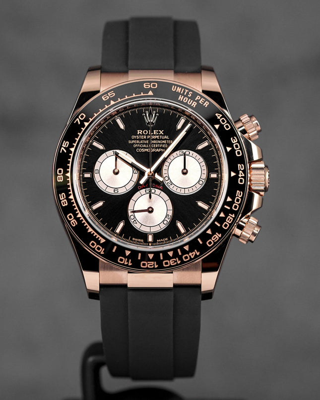 Harga Rolex daytona oysterflex rosegold black indonesia