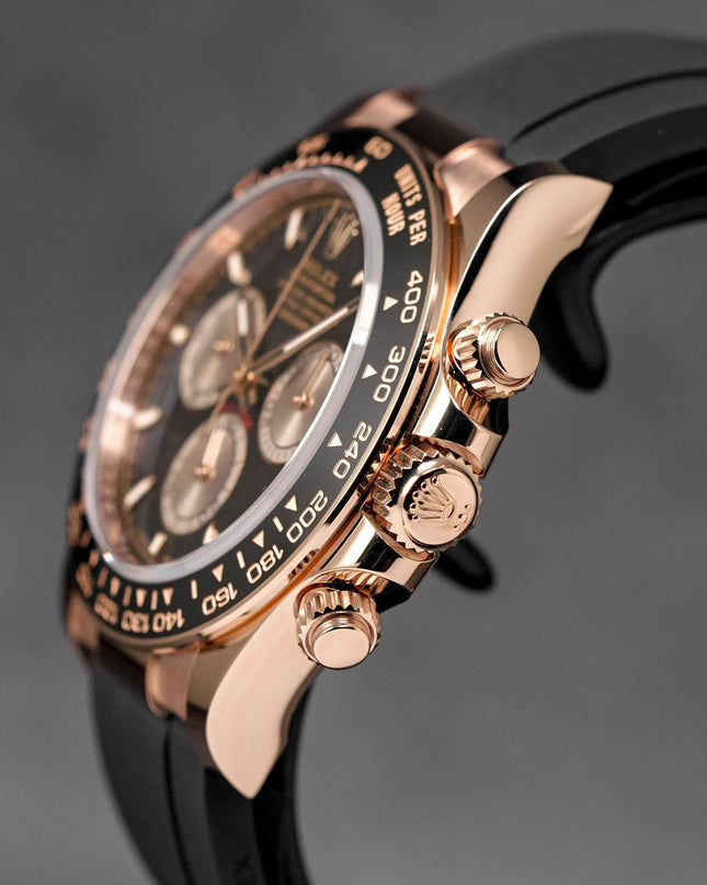 Harga Rolex daytona oysterflex rosegold black indonesia