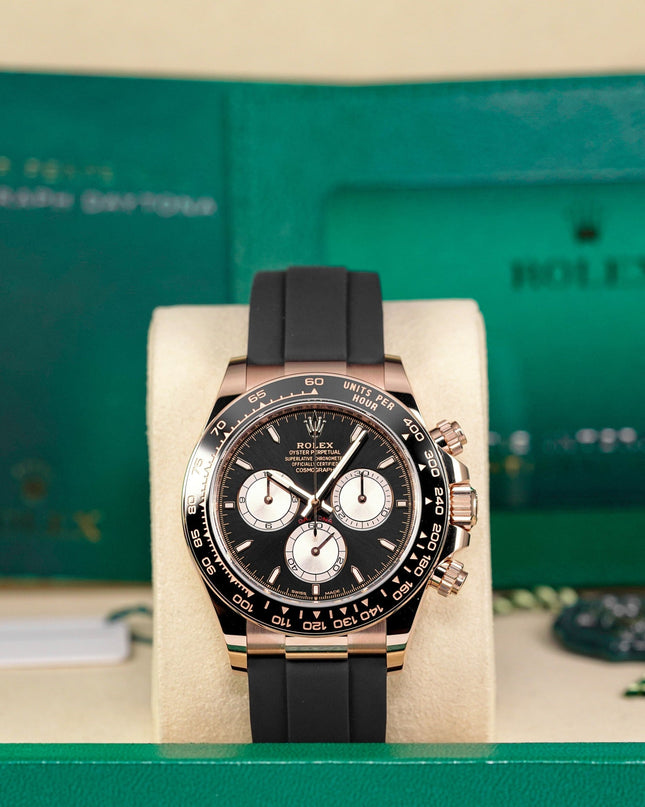 Harga Rolex daytona oysterflex rosegold black indonesia