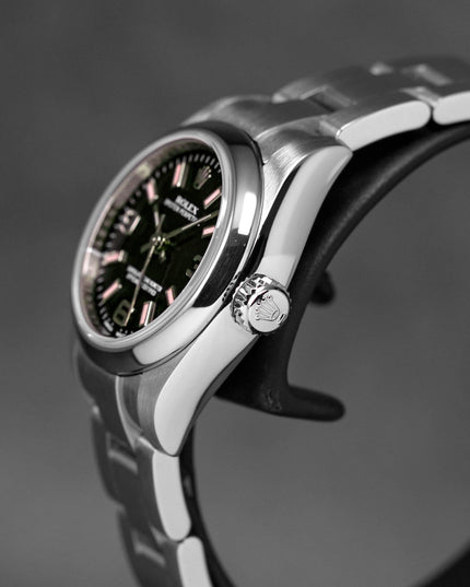 OYSTER PERPETUAL 26MM BLACK ARABIC PINK HOUR MARKERS DIAL (2011)