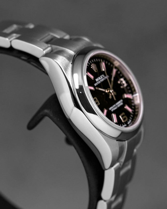 OYSTER PERPETUAL 26MM BLACK ARABIC PINK HOUR MARKERS DIAL (2011)