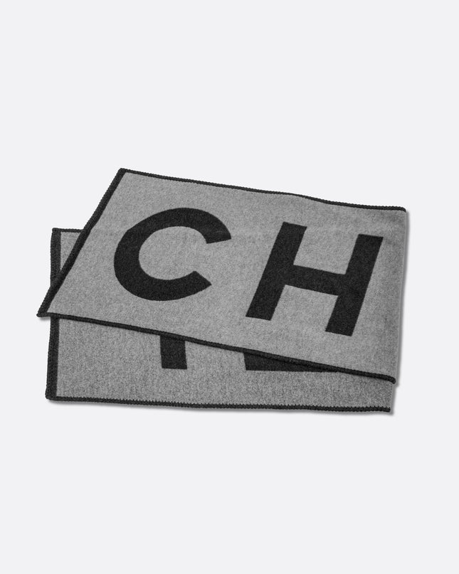 LOGO SHAWL SILK × CASHMERE GRAY