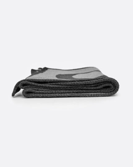 LOGO SHAWL SILK × CASHMERE GRAY