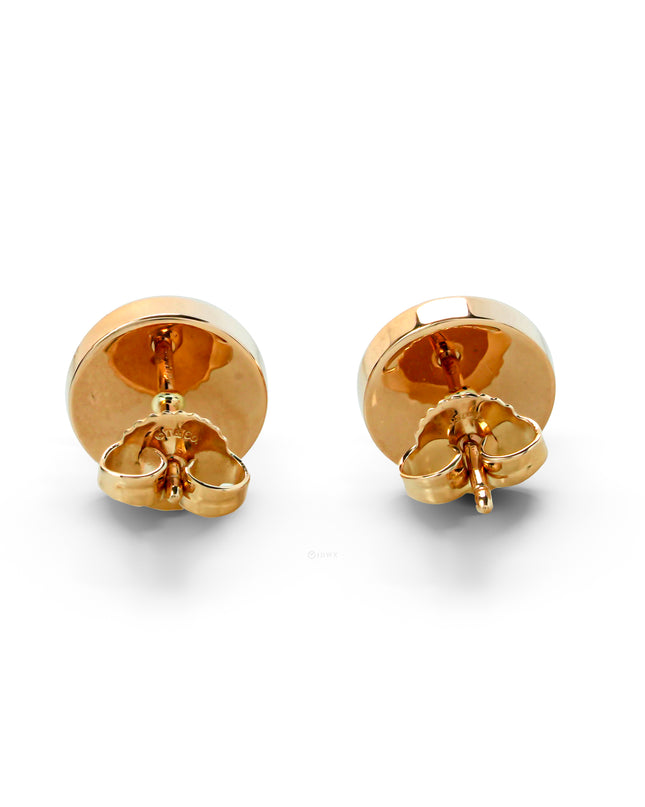 T CIRCLE EARRINGS MOP 18K ROSEGOLD