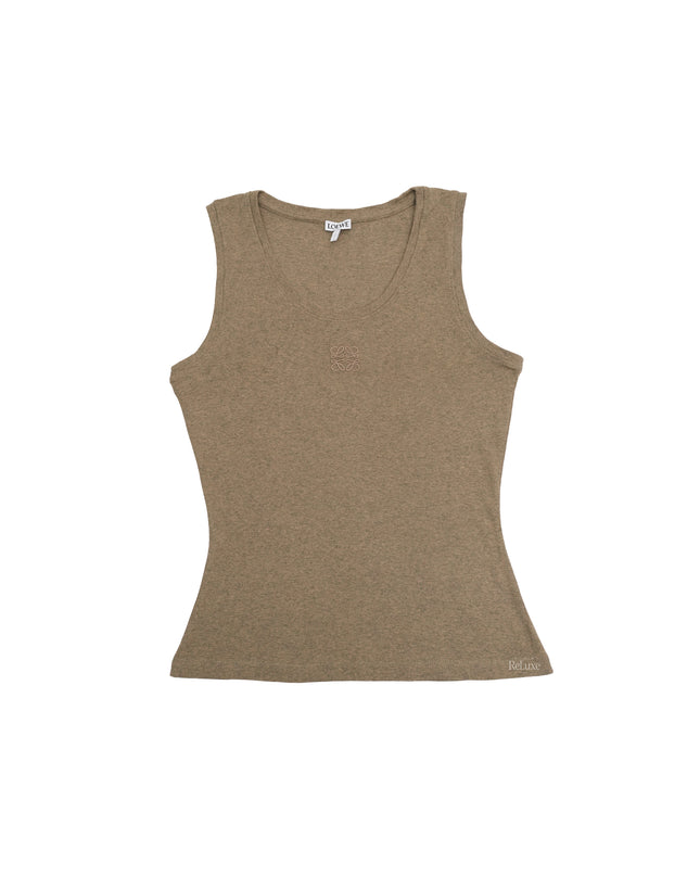 LOGO TANK TOP BROWN SIZE M