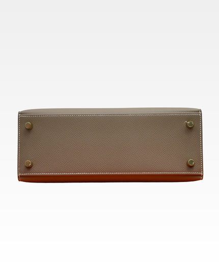 KELLY SELLIER 25 ETOUPE GOLD HARDWARE STAMP W