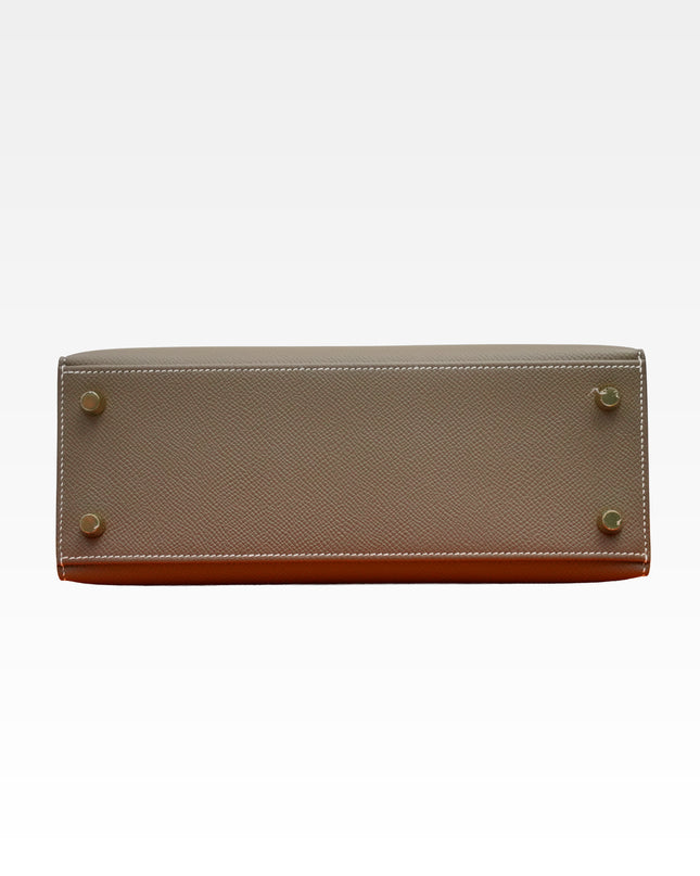 KELLY SELLIER 25 ETOUPE GOLD HARDWARE STAMP W