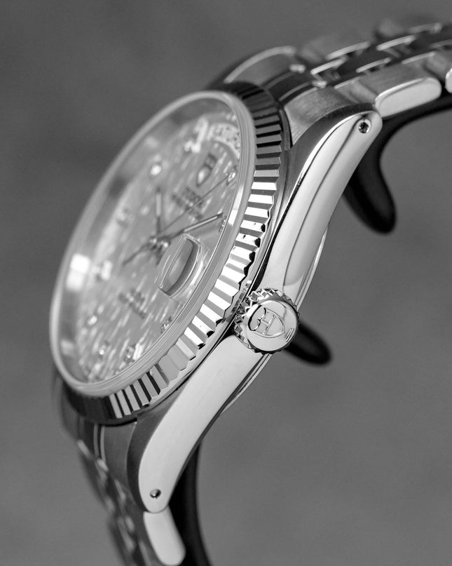 Harga Tudor Prince Date Day Silver Linen Diamond