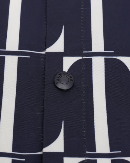ALL-OVER LOGO MEN'S JACKET NAVY X WHITE SIZE 44