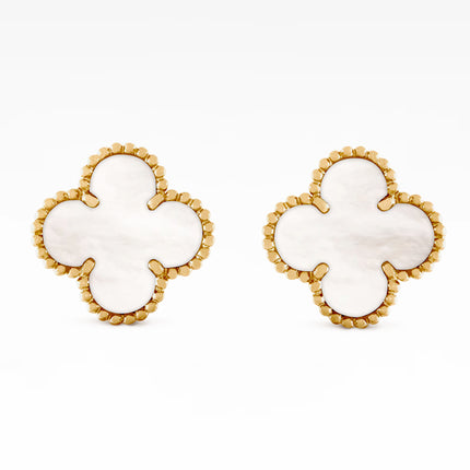 VINTAGE ALHAMBRA MOTHER OF PEARL EARRINGS