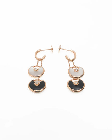 AMULETTE BLACK X WHITE EARRINGS 18K ROSEGOLD