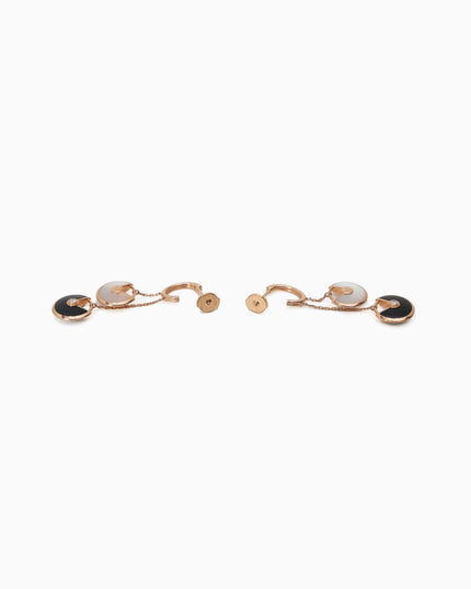 AMULETTE BLACK X WHITE EARRINGS 18K ROSEGOLD