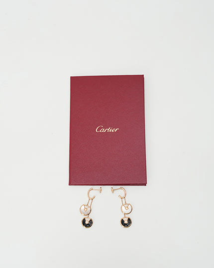 AMULETTE BLACK X WHITE EARRINGS 18K ROSEGOLD