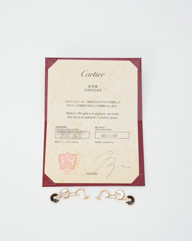 AMULETTE BLACK X WHITE EARRINGS 18K ROSEGOLD