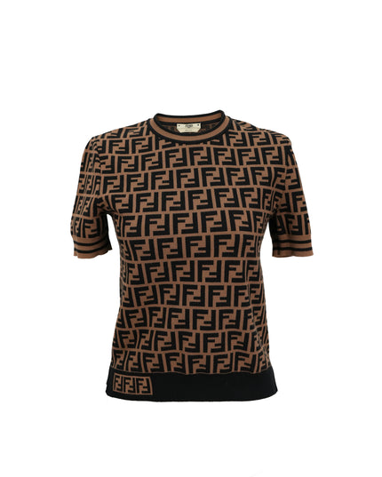 ZUCCA SHORT SLEEVE KNITWEAR SIZE 42 BROWN