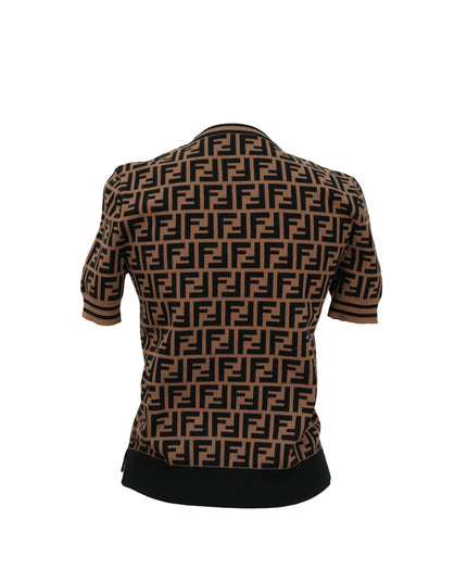 ZUCCA SHORT SLEEVE KNITWEAR SIZE 42 BROWN