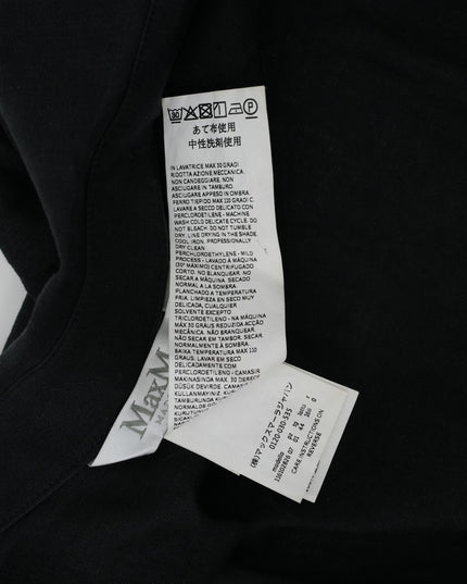 SLEEVELESS COLLARED LINEN BLOUSE BLACK SIZE 44