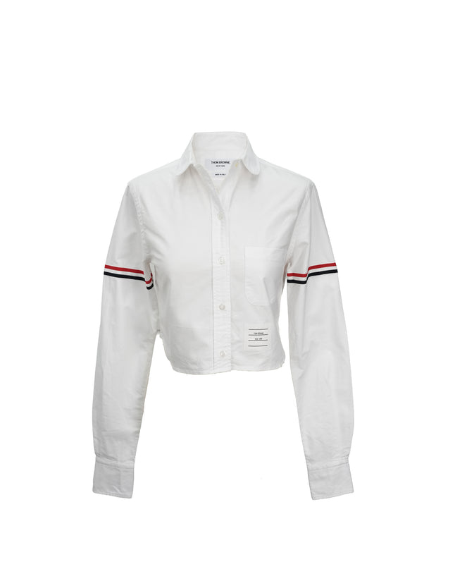 CROPPPED COTTON OXFORD SHIRT SIZE 38 WOMAN WHITE