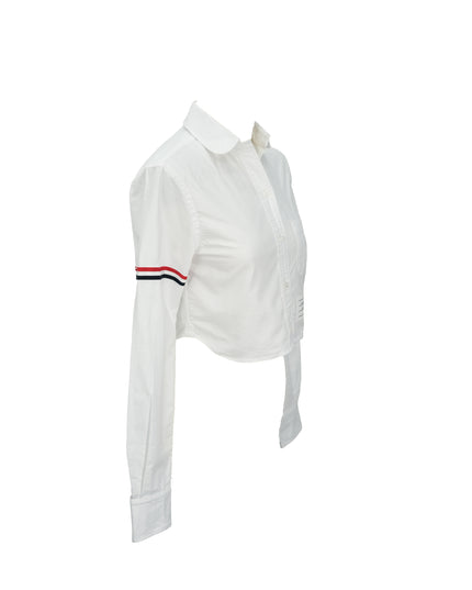 CROPPPED COTTON OXFORD SHIRT SIZE 38 WOMAN WHITE