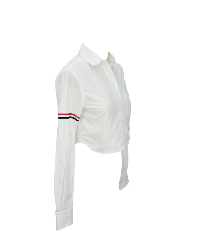 CROPPPED COTTON OXFORD SHIRT SIZE 38 WOMAN WHITE