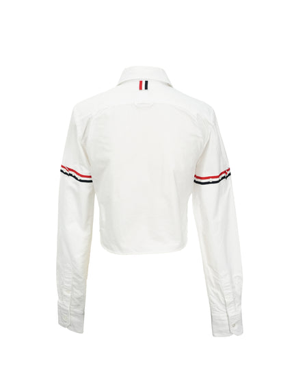 CROPPPED COTTON OXFORD SHIRT SIZE 38 WOMAN WHITE