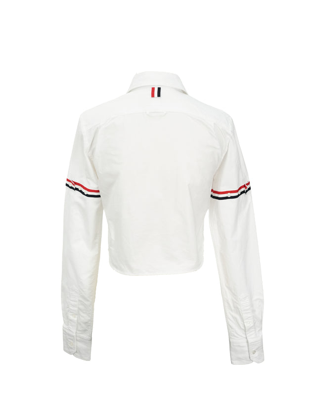 CROPPPED COTTON OXFORD SHIRT SIZE 38 WOMAN WHITE