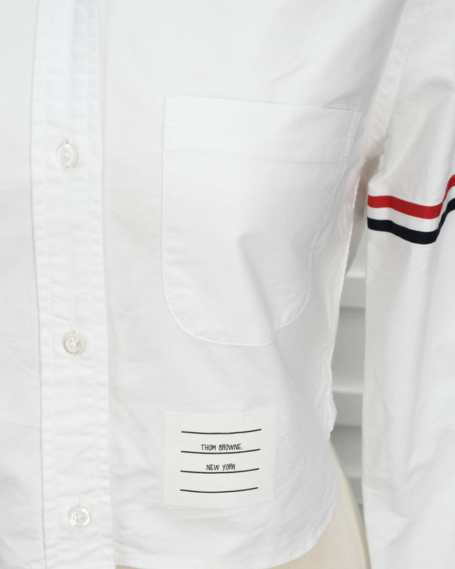 CROPPPED COTTON OXFORD SHIRT SIZE 38 WOMAN WHITE