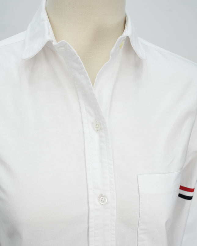 CROPPPED COTTON OXFORD SHIRT SIZE 38 WOMAN WHITE