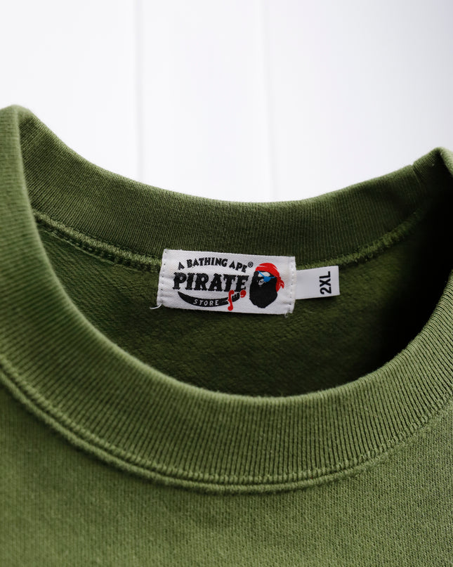 CAPTAIN APE PIRATE SWEATSHIRT OLIVE GREEN SIZE 2XL
