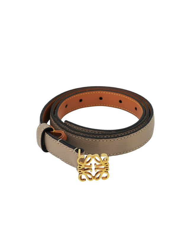 ANAGRAM IN PEBBLE GRAIN CALFSKIN BELT 20MM SAND/GOLD