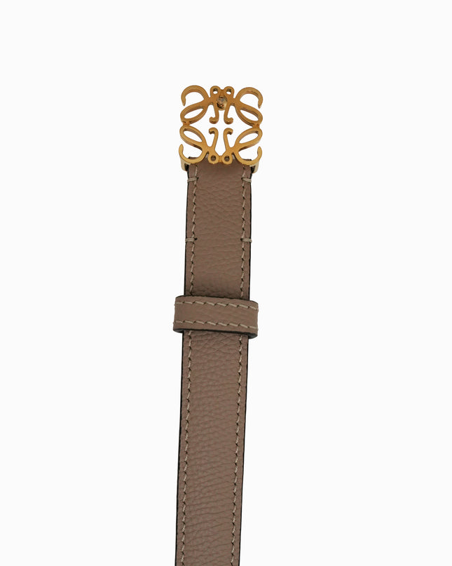 ANAGRAM IN PEBBLE GRAIN CALFSKIN BELT 20MM SAND/GOLD