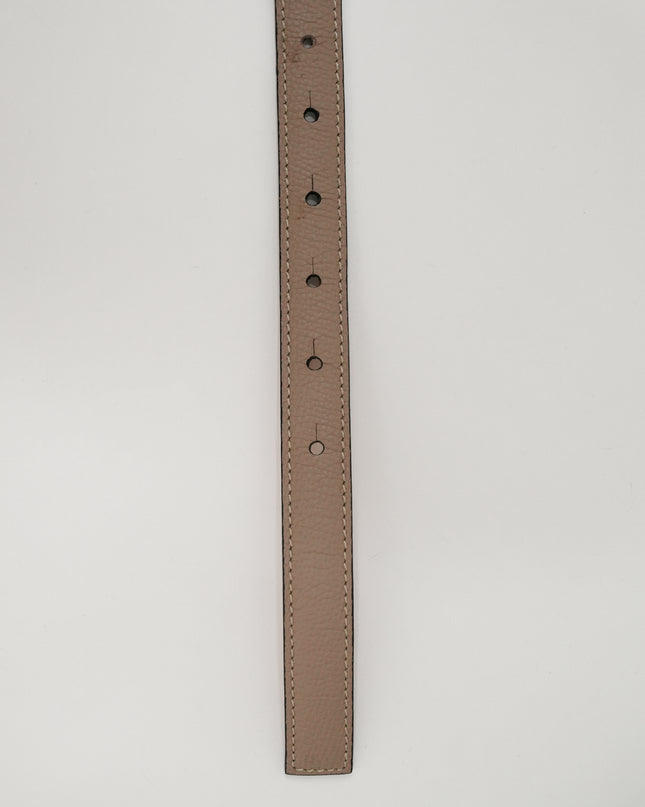 ANAGRAM IN PEBBLE GRAIN CALFSKIN BELT 20MM SAND/GOLD