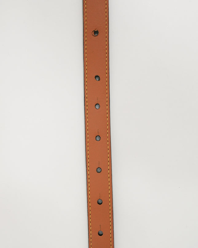 ANAGRAM IN PEBBLE GRAIN CALFSKIN BELT 20MM SAND/GOLD